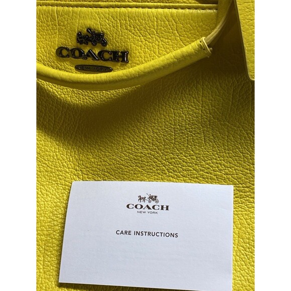 COACH MICKIE GRAIN LEATHER SHOULDER BAG SATCHEL YELLOW #F34040 Easter Ready - Picture 4 of 15